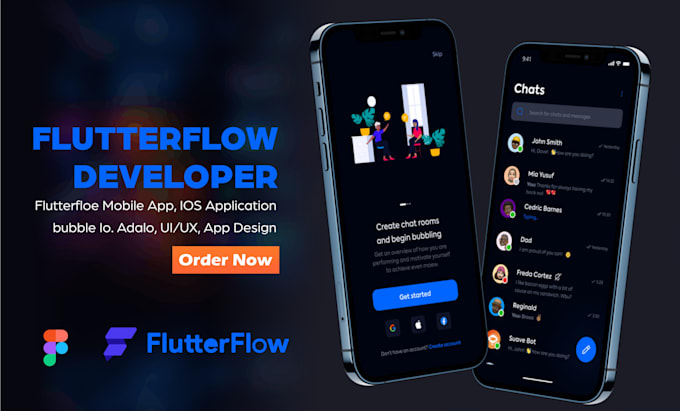 Gig Preview - Flutterflow developer IOS mobile app, bubble io, adalo, flutterflow app, API web