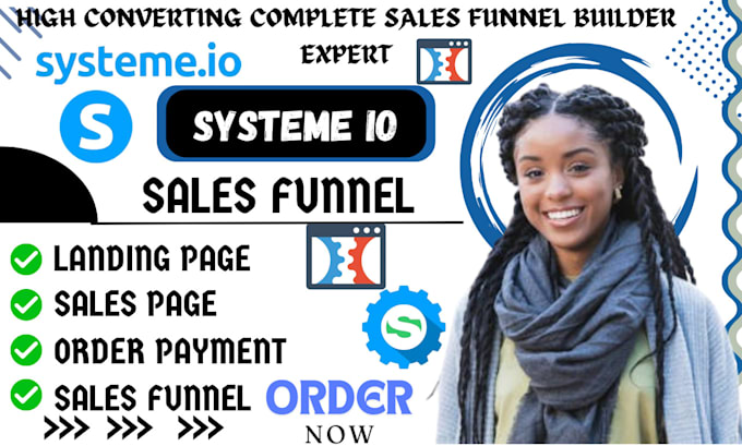 Gig Preview - Be your landing page design, clickfunnels sales funnel, systeme io funnel