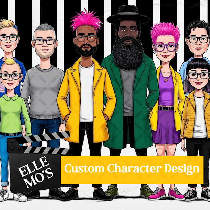 Gig Preview - Design custom 2d cartoon style characters sheets for animation rigging