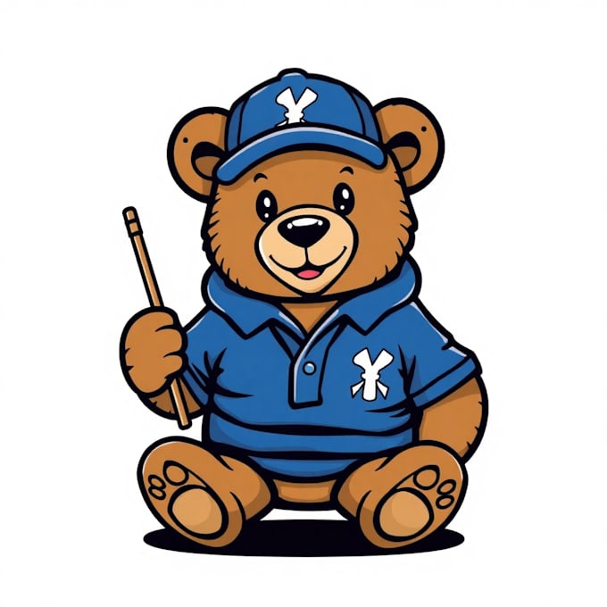 Bestseller - make polo teddy bear cartoon mascot for logo and streetwear tshirt design