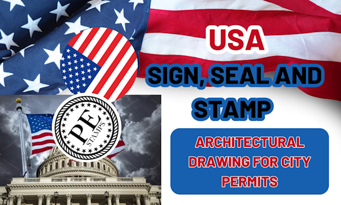 Gig Preview - Do architectural, pe, and mep stamping, sign and seal for USA city permits