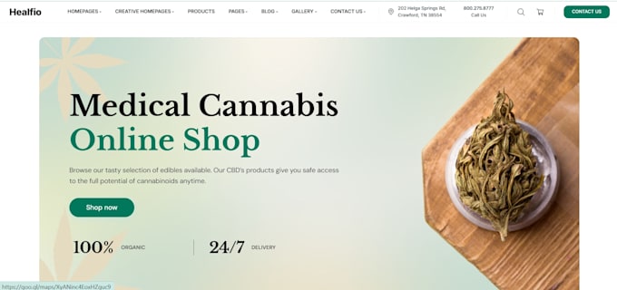 Gig Preview - Design cannabis cbd cigarette tobacco vape hemp shopify store website