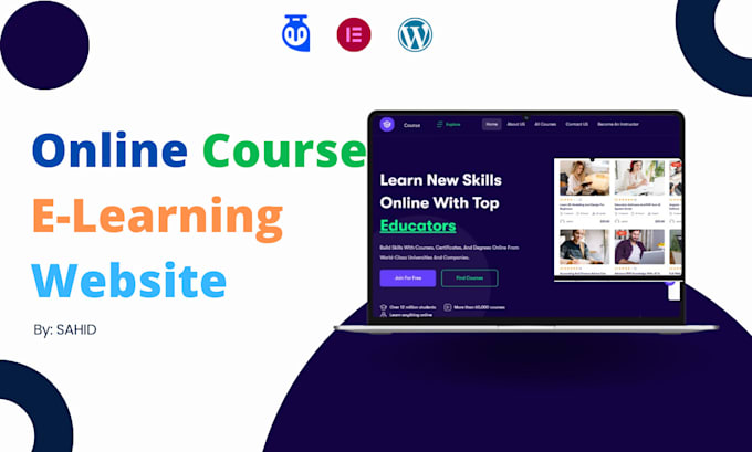 Gig Preview - Create course elearning website using tutor lms