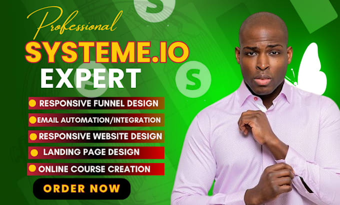 Gig Preview - Do systeme landing page, sales funnel, landing pages, systeme website