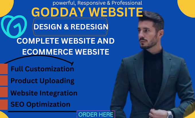 Gig Preview - Godaddy website design godaddy redesign godaddy ecommerce godaddy landing page