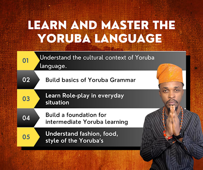 Gig Preview - Teach yoruba language and culture for beginners effectively