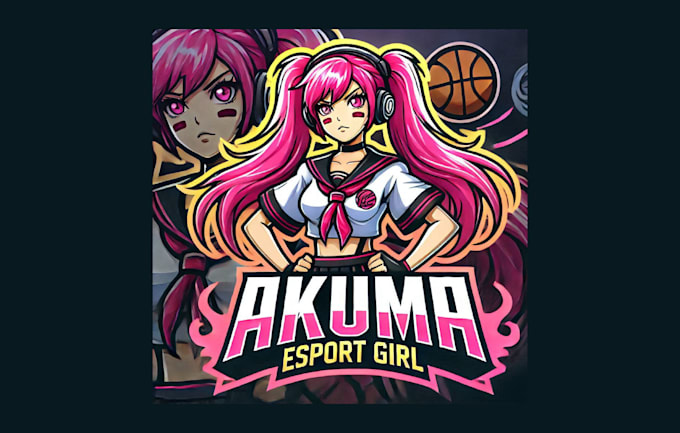 Gig Preview - Create unique akuma girl mascot logo with free source file