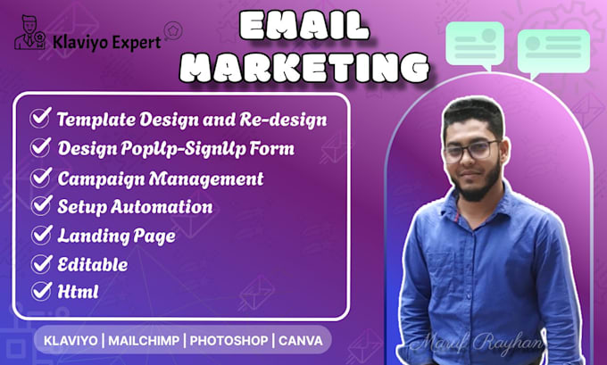 Gig Preview - Mailchimp klaviyo email template design campaign automation