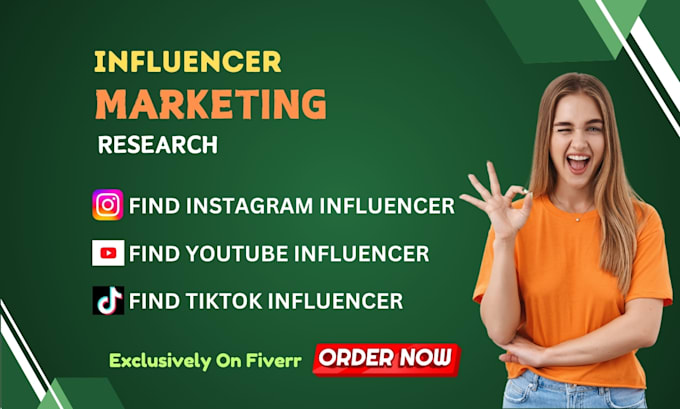 Gig Preview - Find best instagram, youtube and tiktok influencer email lists