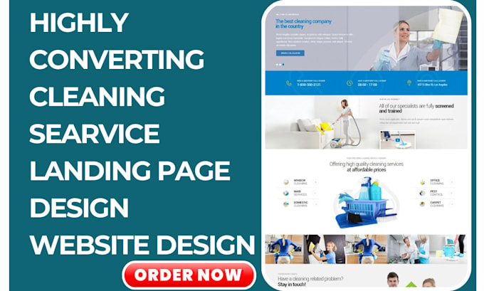 Gig Preview - Design cleaning service business house and office cleaning booking koala website