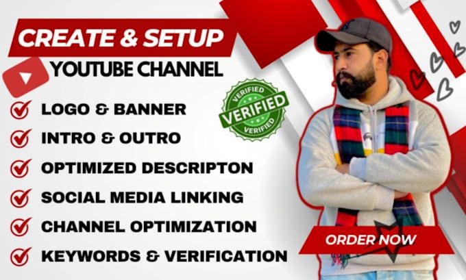 Gig Preview - Create and setup youtube channel with logo and banner