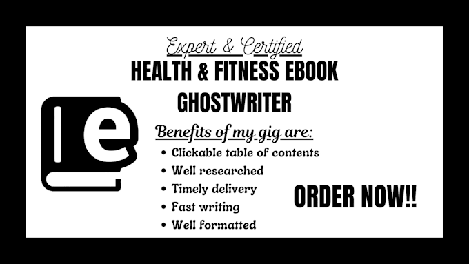 Gig Preview - Ghostwrite health, fitness, and medical ebook ghostwriting,