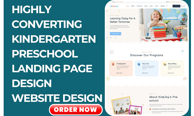 Gig Preview - Design kindergarten preschool daycare landing page website