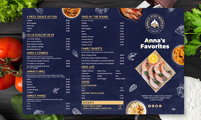 Gig Preview - Design modern menu restaurant menu design food menu drink menu design menu board