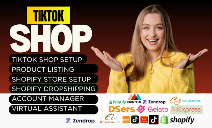 Gig Preview - Do  shopify tik tok print on demand printify printful tiktok dropshipping store