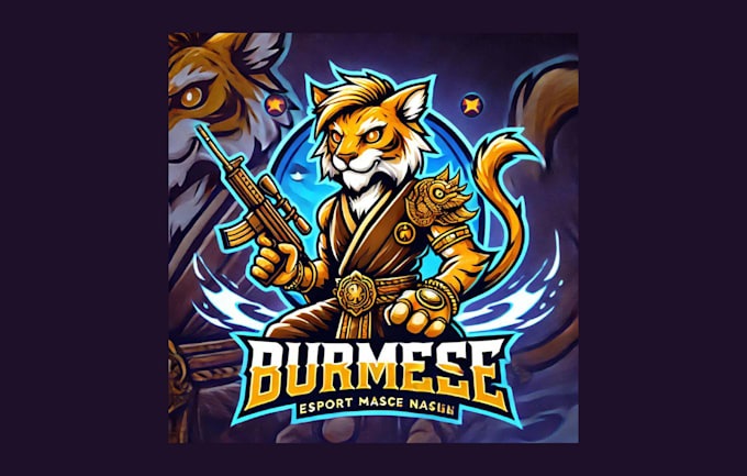 Gig Preview - Create amazing burmese esport mascot logo for your brand