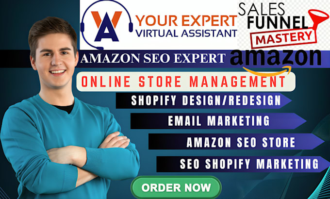 Gig Preview - Be seo shopify expert personal virtual assistant store management sales funnel