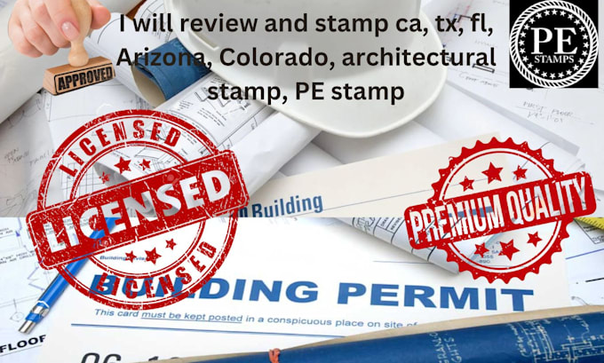 Bestseller - review and stamp ca, tx, fl, arizona, colorado, architectural stamp, pe stamp