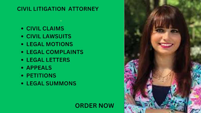 Gig Preview - Be your civil litigation attorney and help you write lawsuits, motions,complaint