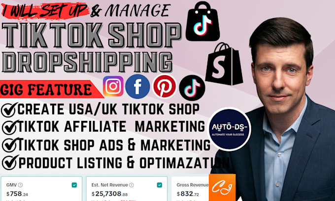 Gig Preview - Setup USA tiktok shop,tiktok ads,manage tiktok dropshipping,tiktok marketing