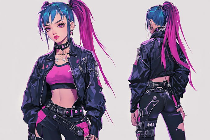 Bestseller - draw cyberpunk art anime illustration for you