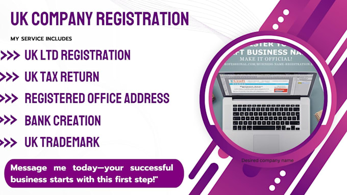 Gig Preview - Setup uk ltd registration company formation bank account companies house uk vat