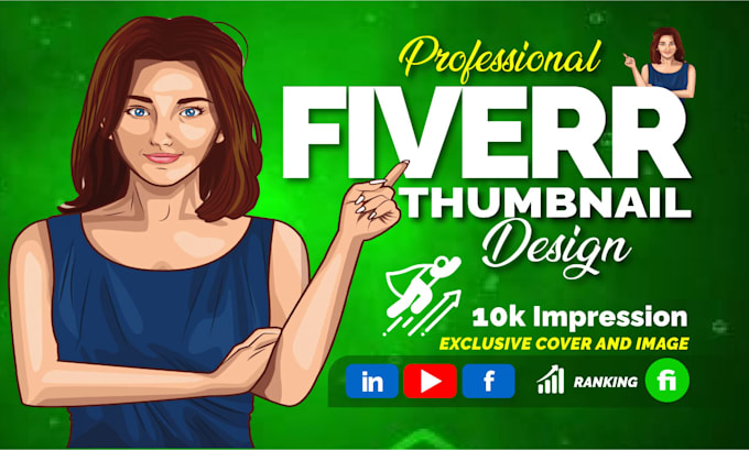 Gig Preview - Design an attractive fiverr gig thumbnail and cover picture for top ranking