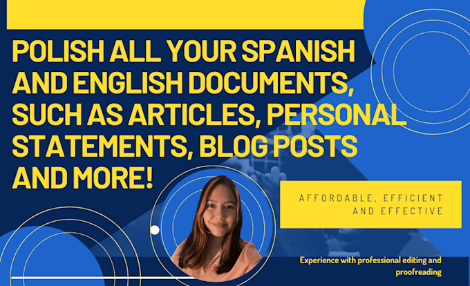 Gig Preview - Edit and proofread your spanish and english documents