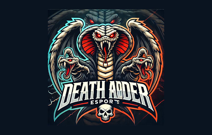 Gig Preview - Create awesome death adder mascot logo with unlimited revisions