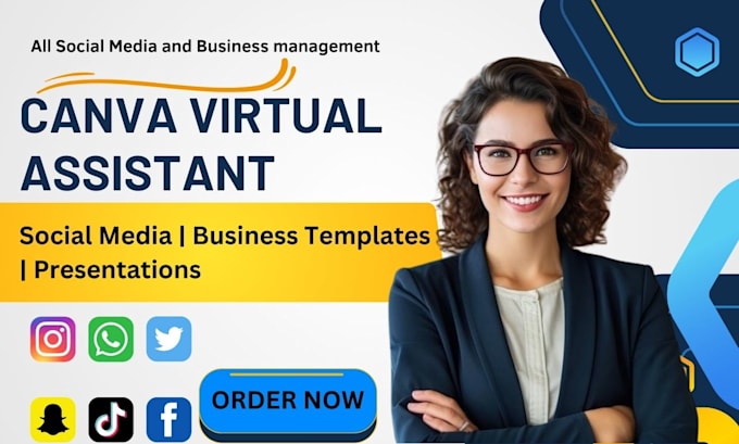 Gig Preview - Be your canva virtual assistant VA for social media business designer template