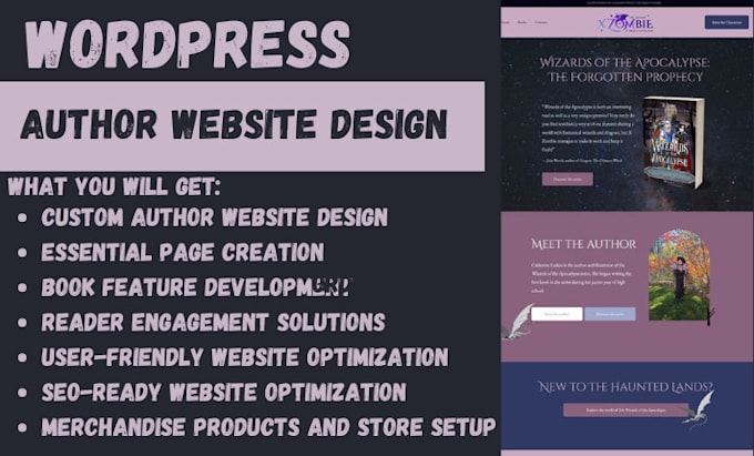 Gig Preview - Do squarespace book author website, ebook wordpress website