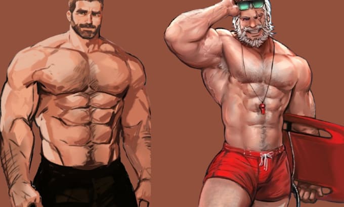 Gig Preview - Draw gay bara muscle, yaoi, nsfw, fan art, fanart, gay character, manga, sfw art