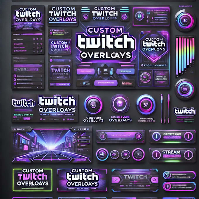 Bestseller - do twitch overlay, animated overlay, stream overlay and twitch logo, panel