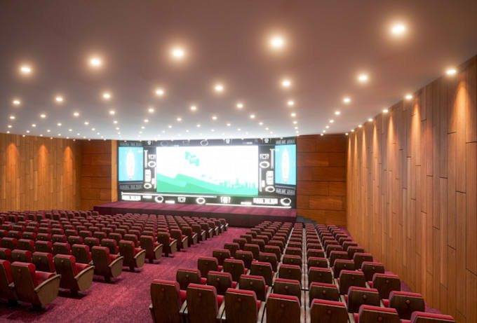 Gig Preview - Design cinema hall, furniture set up, conference room,3d movie theatre interior