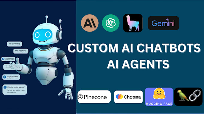 Gig Preview - Develop custom ai chatbots for your business