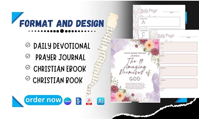 Gig Preview - Format, design daily devotional, prayer journal, christian ebook, christian book