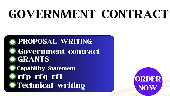 Bestseller - do technical writing, bid proposal writing, government contract rfq rfp, grants