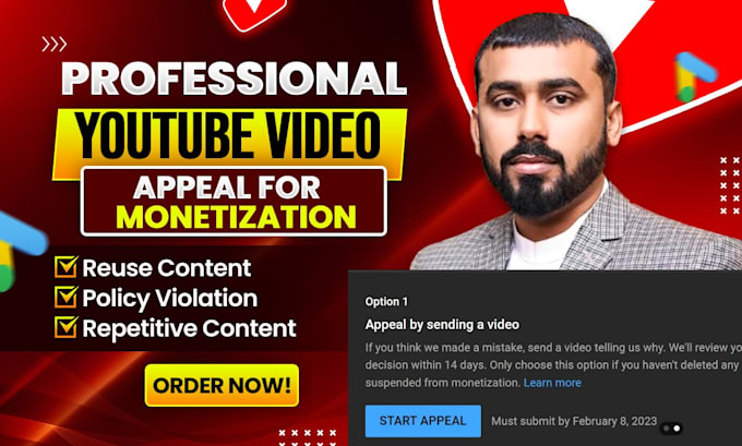 Gig Preview - Make a winning youtube appeal video for your monetization suspension channel