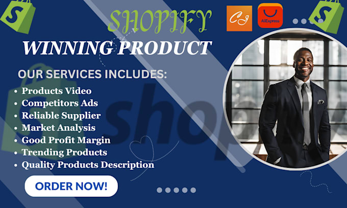 Gig Preview - Find top dropshipping products foryour shopify store using expert marketresearch