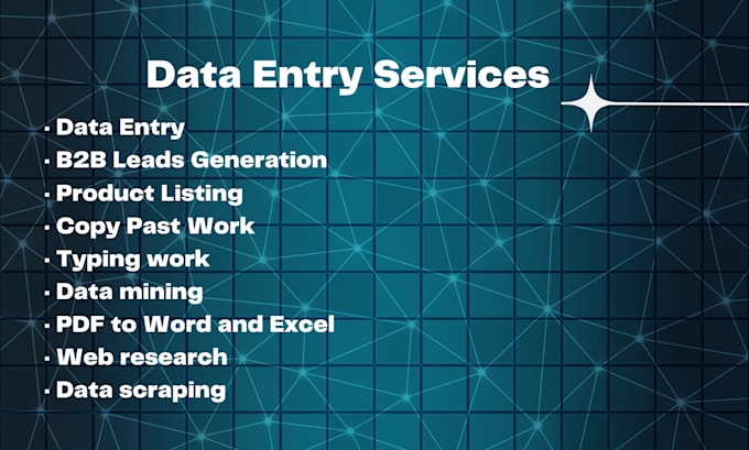 Gig Preview - Do data entry excel, typing work, and web research