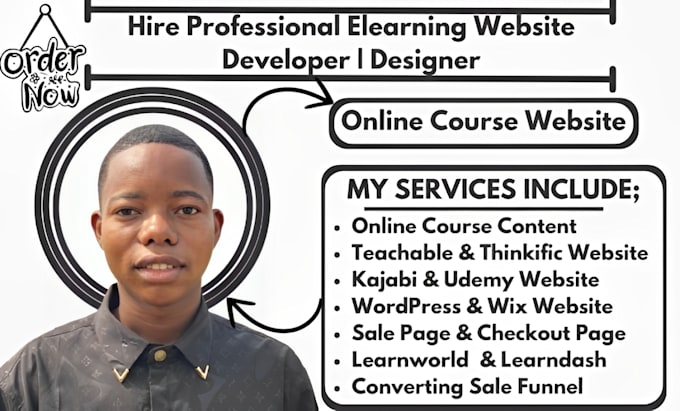 Gig Preview - Create and design online course website on teachable, kajabi, thinkific or udemy