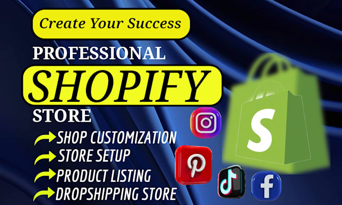 Gig Preview - Create branded shopify website, dropshipping shopify online store do shopify seo