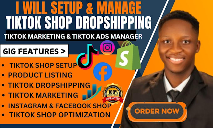 Gig Preview - Setup, fix, manage tiktok shop dropshipping marketing, tik tok shop ads manager