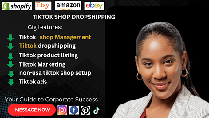 Gig Preview - Setup tiktok dropshipping shop, tiktok shop product listing tiktok monetization