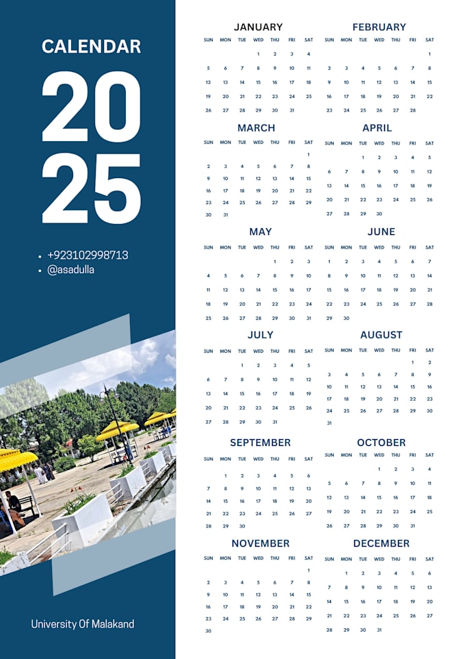 Gig Preview - Design a personalized annual calendar for 2025