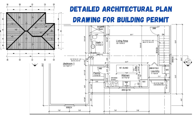 Gig Preview - Draw architectural plan, building permit drawing, house floor plan in cad