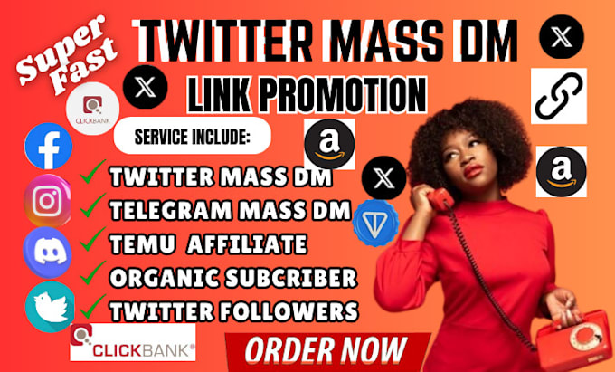 Gig Preview - Twitter mass dm subscribers x followers link promotion bulk sms x mass dm