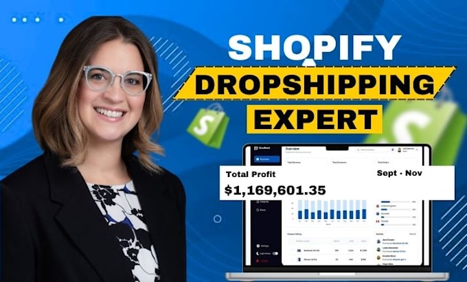 Gig Preview - Create shopify website, shopify dropshipping store