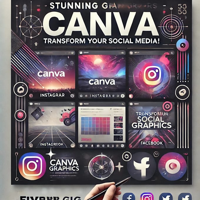 Gig Preview - Create eye catching canva graphics for your social media