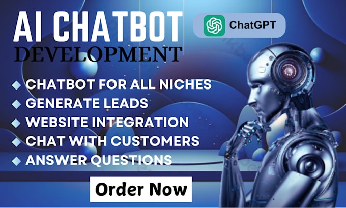 Gig Preview - Build ai integrated chatbot using manychat langchain chatgpt llama gpt4 botpress